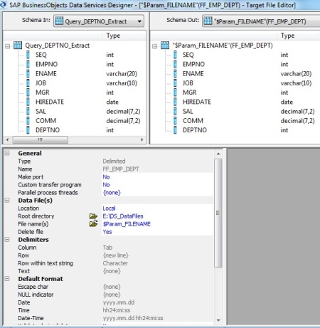 Target Flat file Format