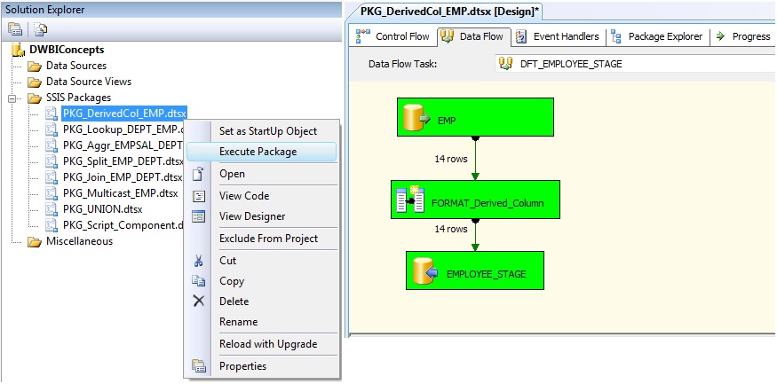 Execute Package- Derived Column