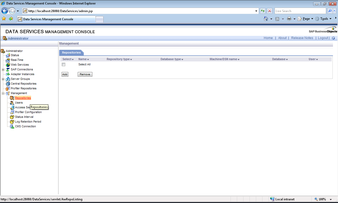 Management Console Repositories