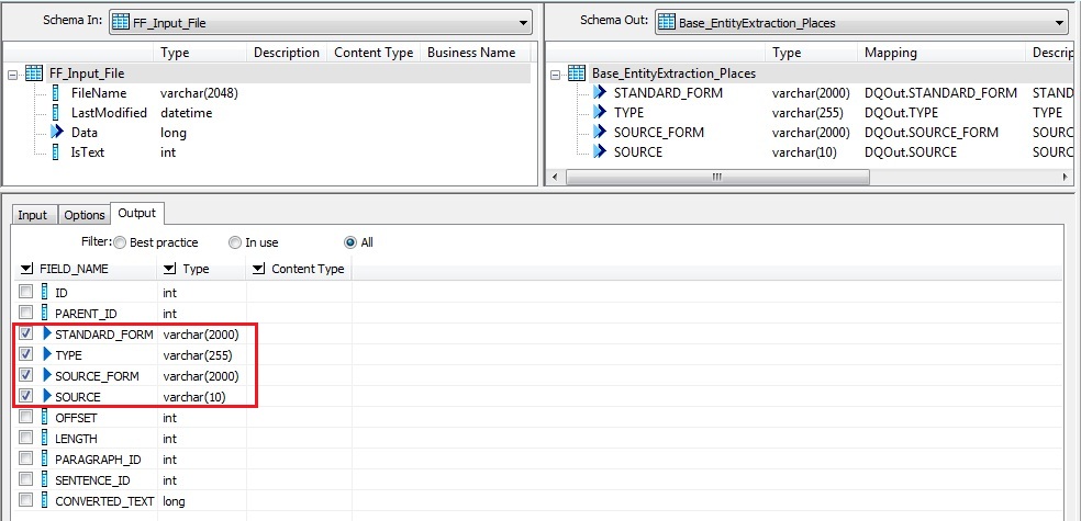 Base_EntityExtraction Transform Output