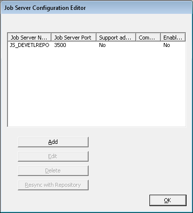 Job Server Configuration Editor