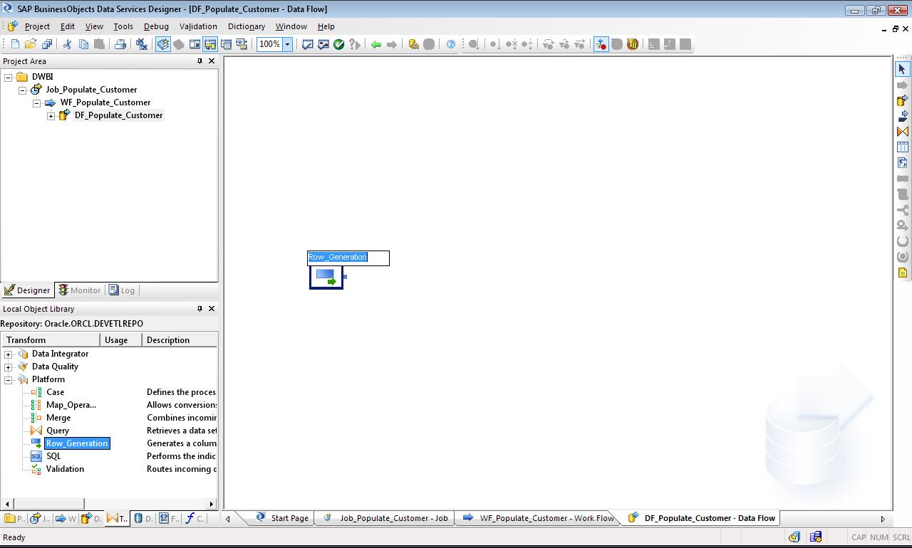 Add Row Generation Transform in Dataflow