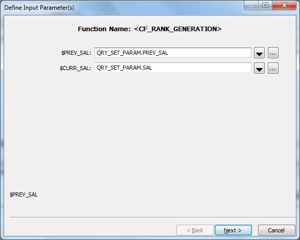 Function Input Parameters