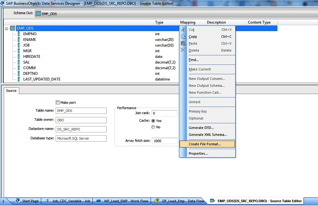 Create Flat File Format