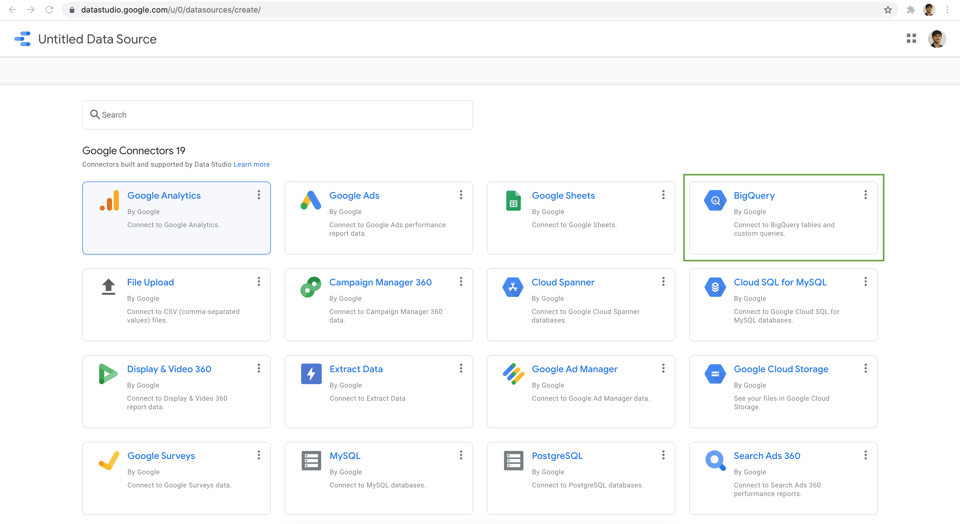 Data Studio Connection