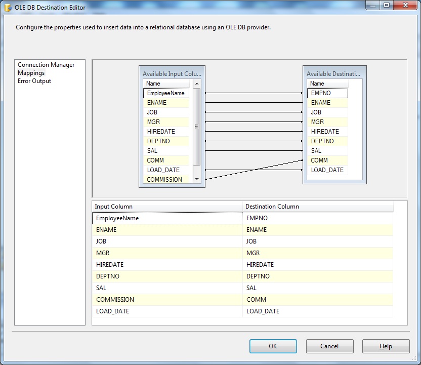 OLEDB Target- Mappings