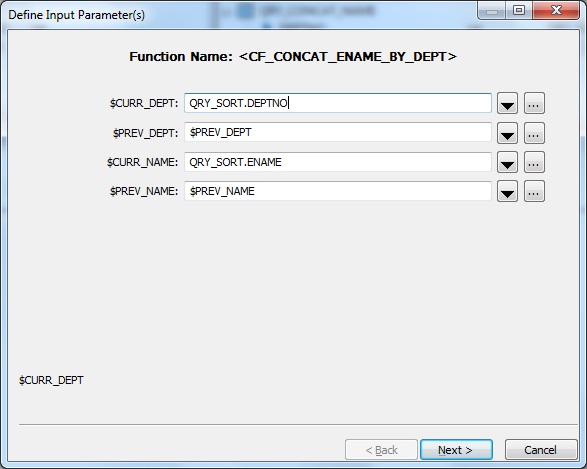 Function Input Parameters