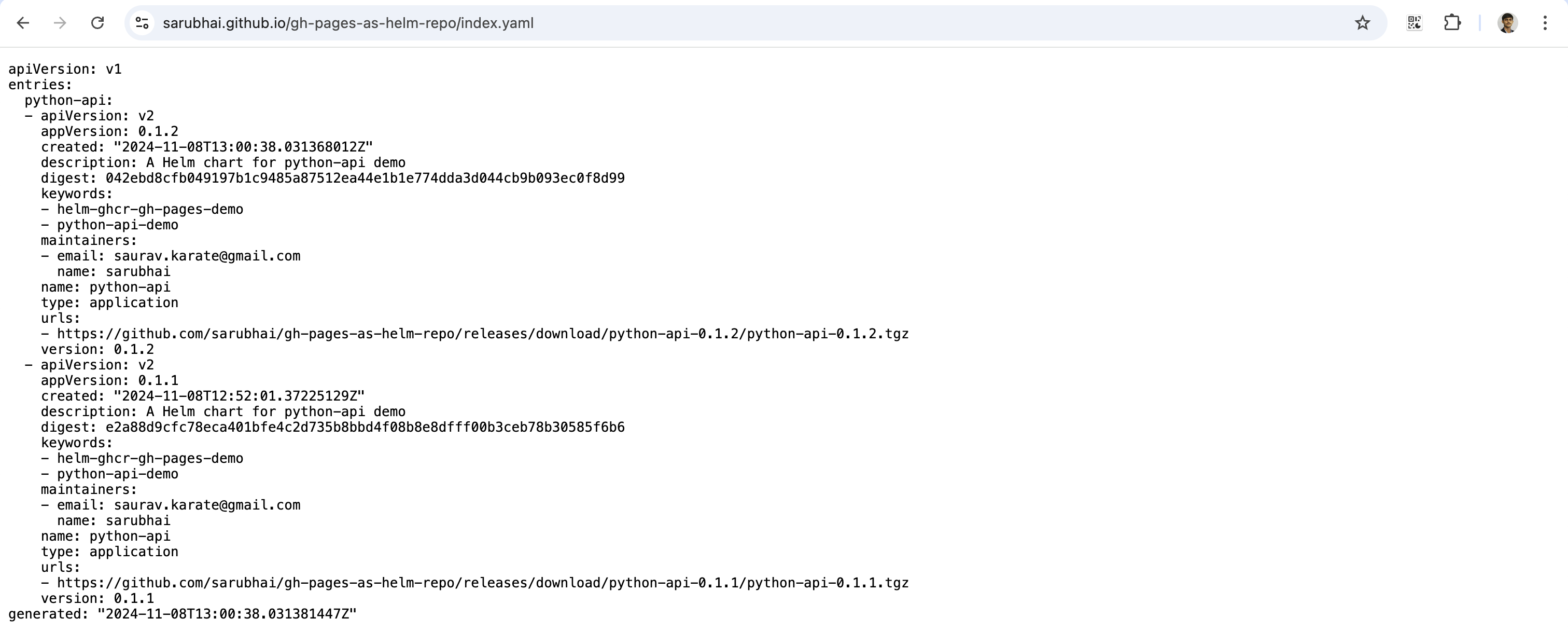 Helm Chart Index<br>