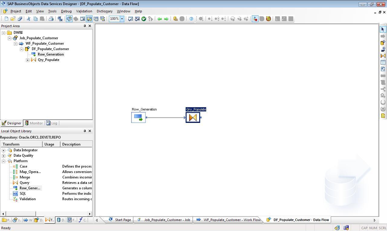 Link RowGen & Query Transform