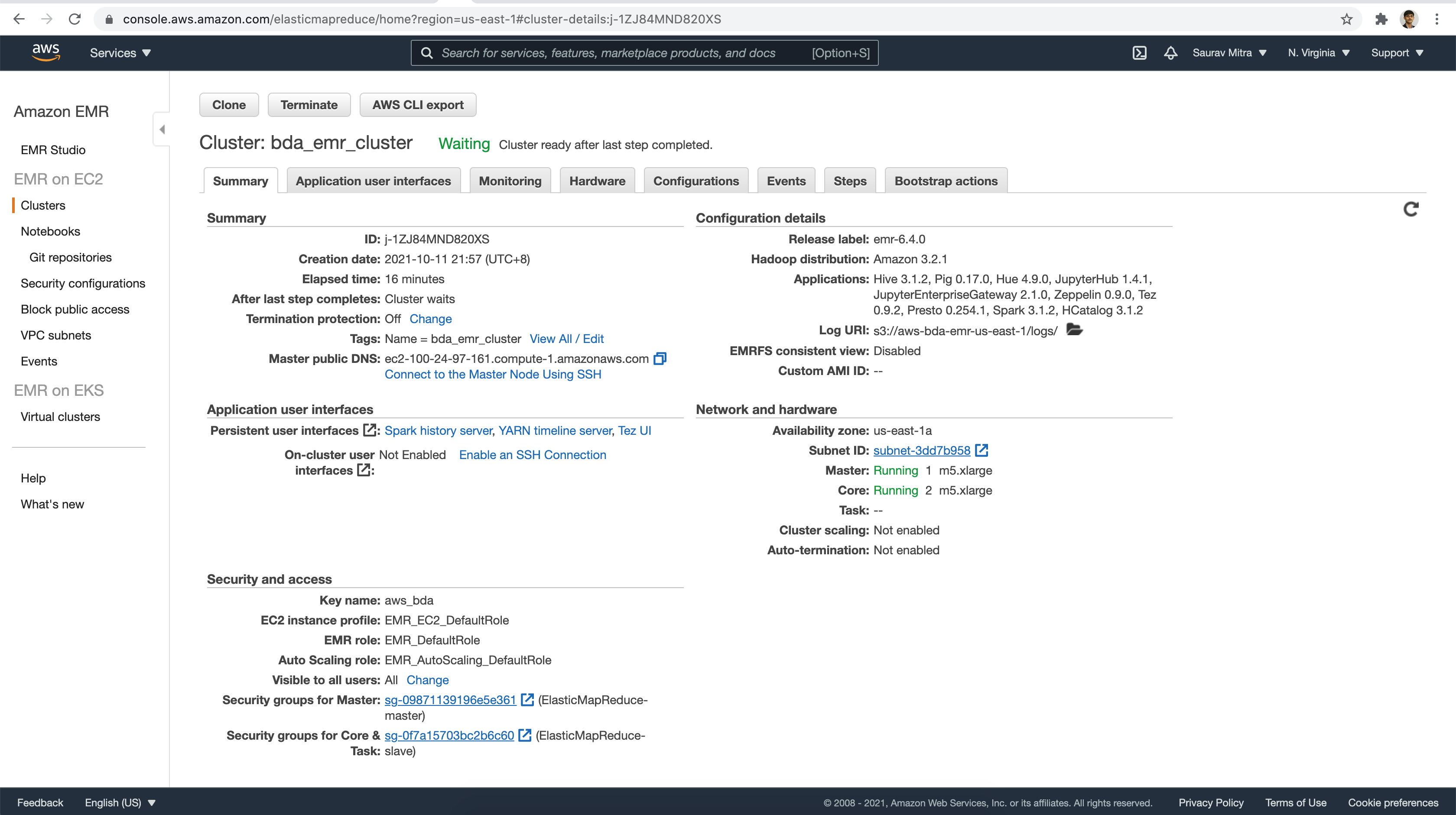 Waiting EMR Cluster