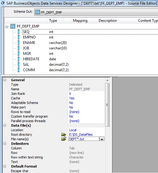 Source Flat file Format