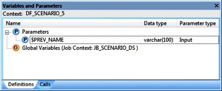 Parameters- Data flow