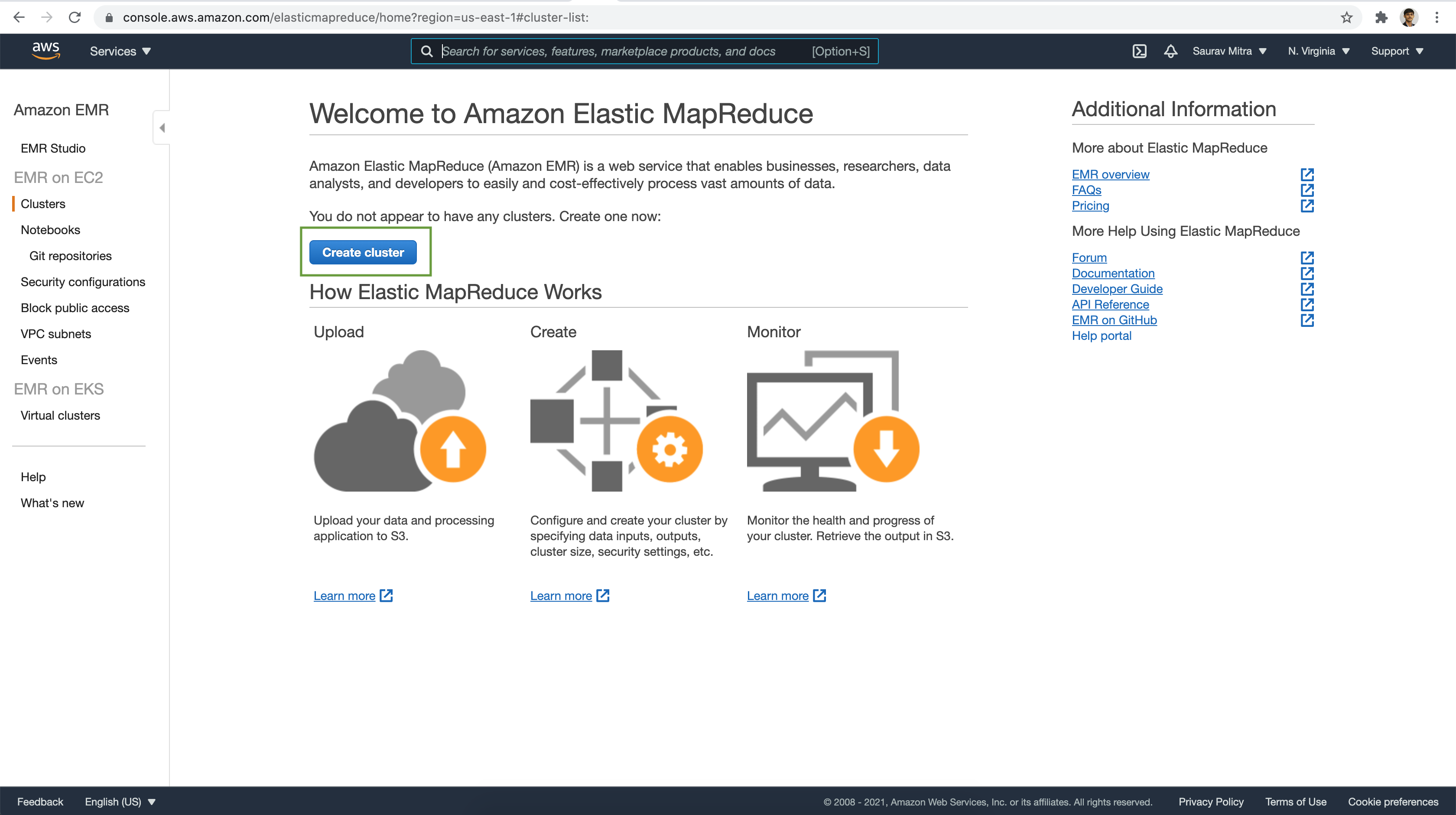 Create Amazon EMR Cluster