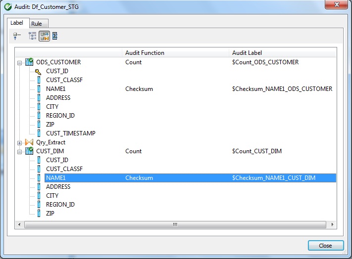 Define Audit-Label(Column)