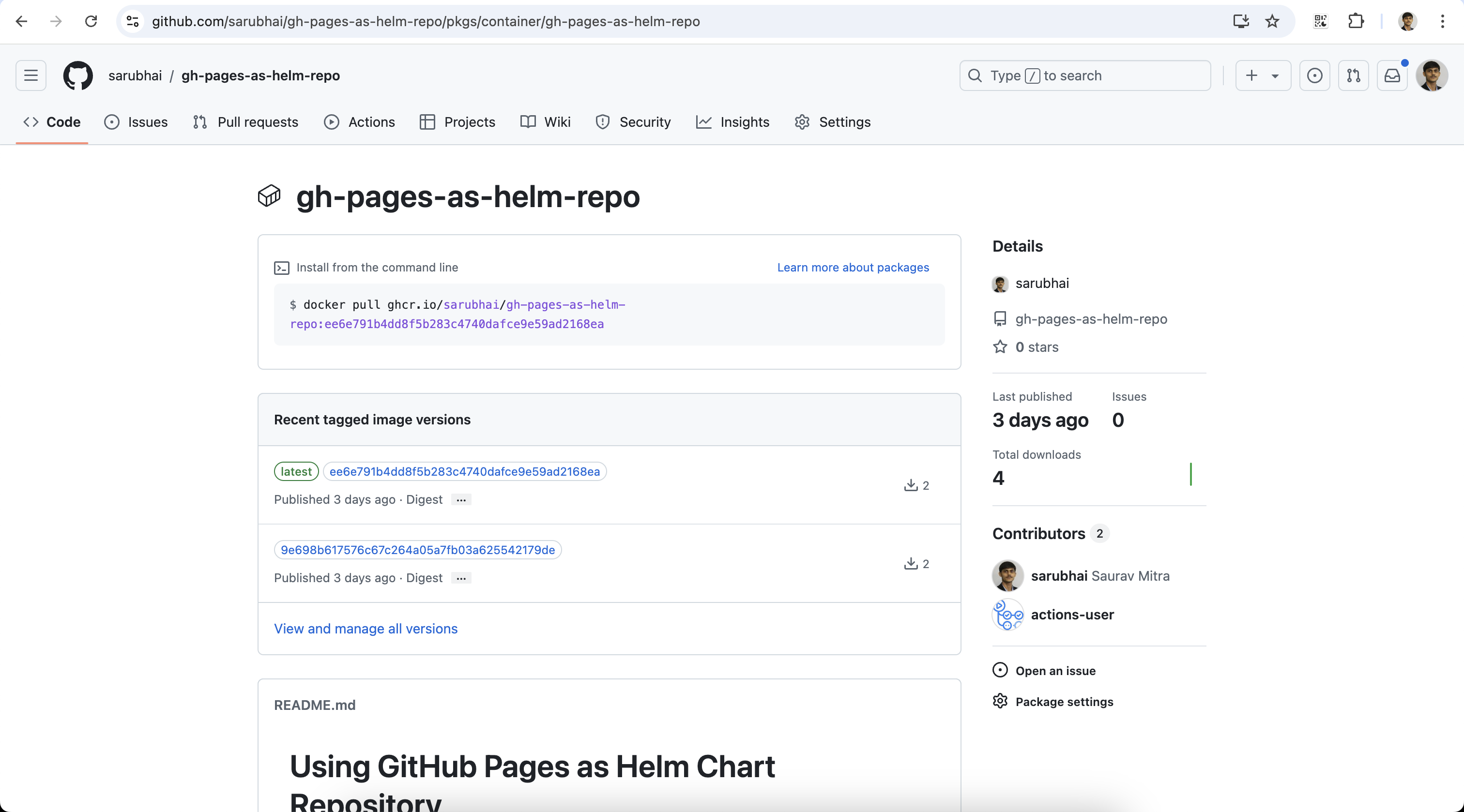 Docker Container packages in Github Container Registry<br>