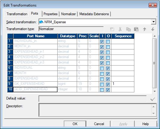 Normalizer PORTS Tab GCID_ 