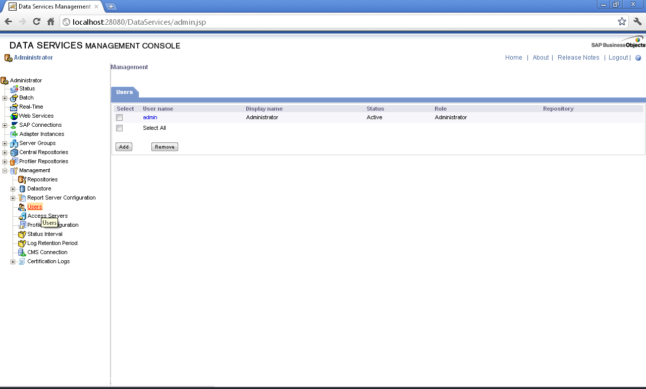 Profiler Repository User