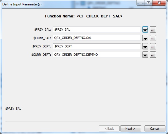 Call Custom Function- Input Parameters