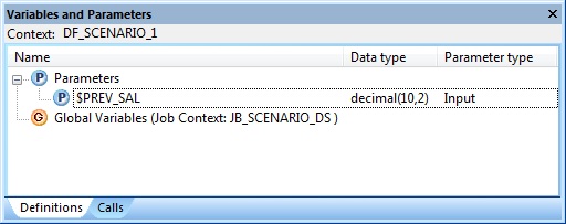 Parameters- Data flow