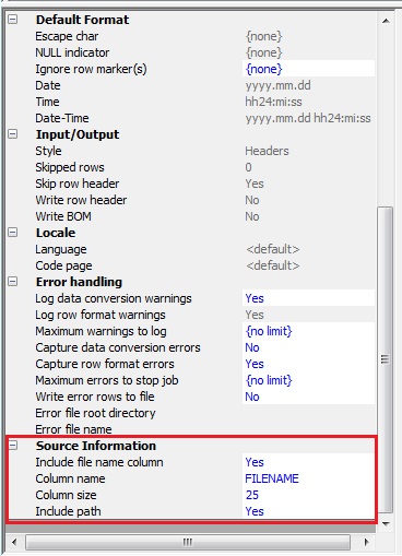 Source Information Flatfile Format