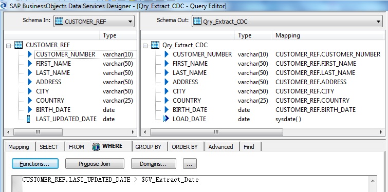 CDC Extraction Query