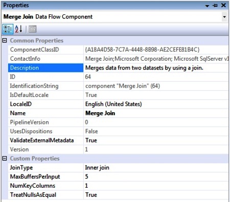 Merge Join Transformation Properties