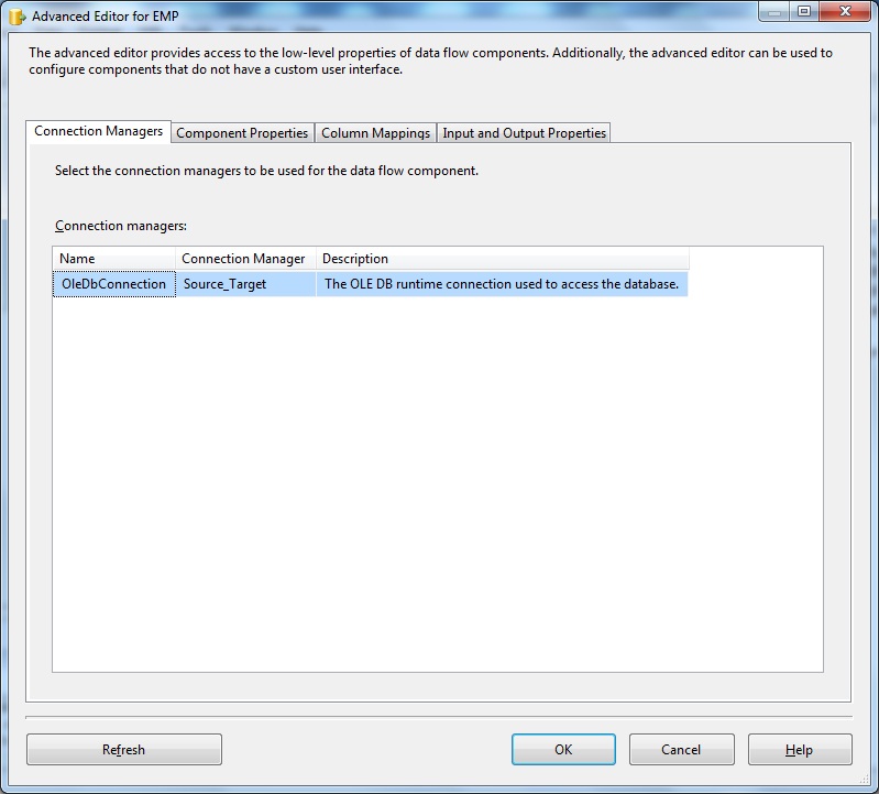 OLEDB Source Advanced Editor- Connection Managers