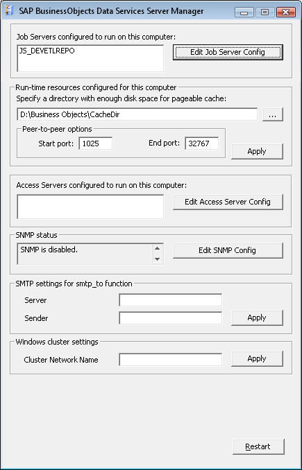 Data Services Server Manager