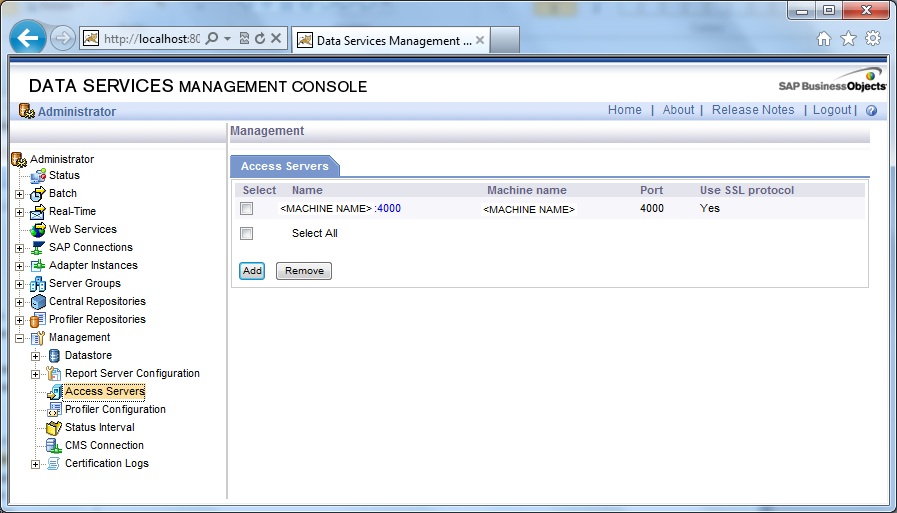 Management Console- Access Server