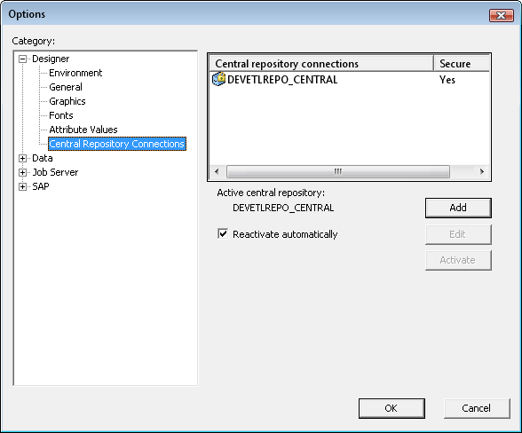 Secure Central Repository Activate