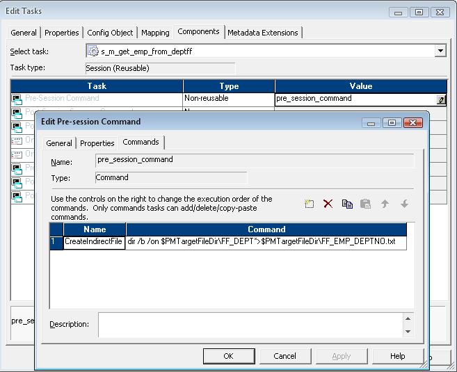 PreSession Command to create indirect file