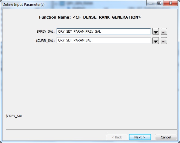 Function Input Parameters