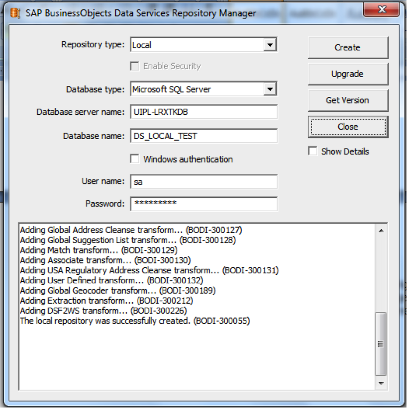 Figure 2.3 Repository Creation