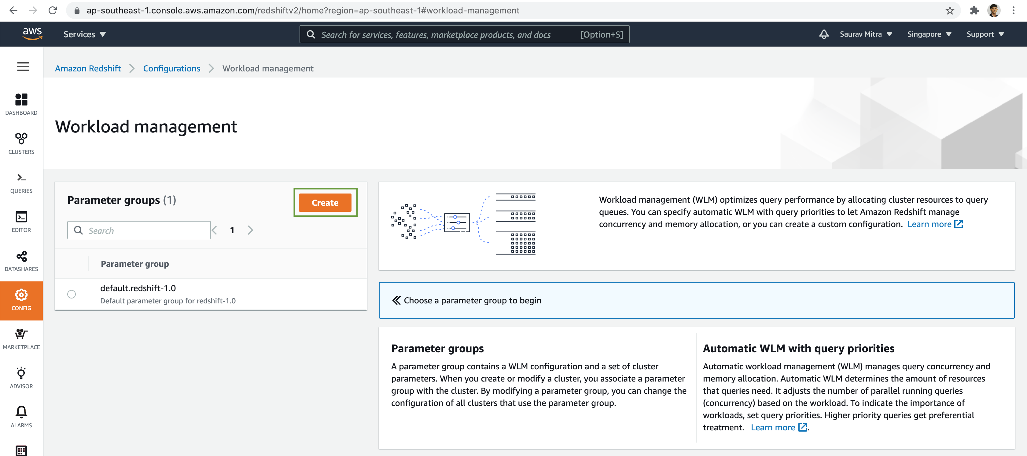 Workload Management Parameter Groups