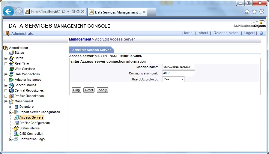 Management Console- Access Server