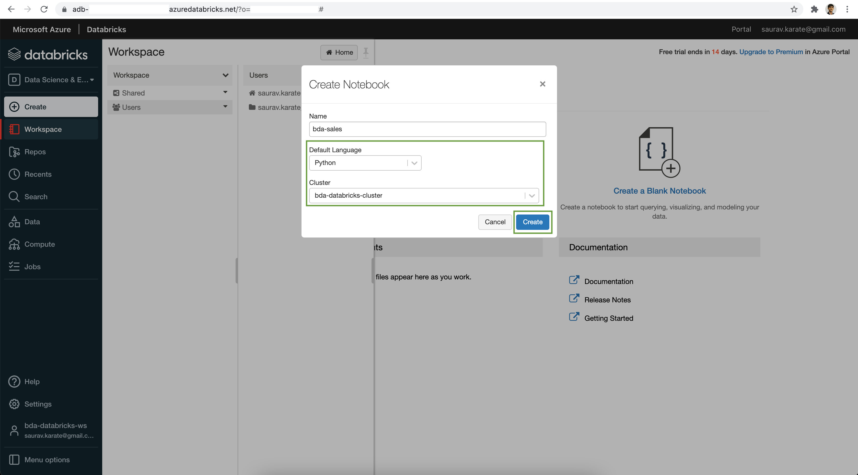 Databricks Create Notebook