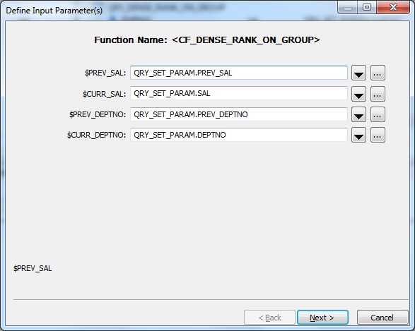 Function Input Parameters