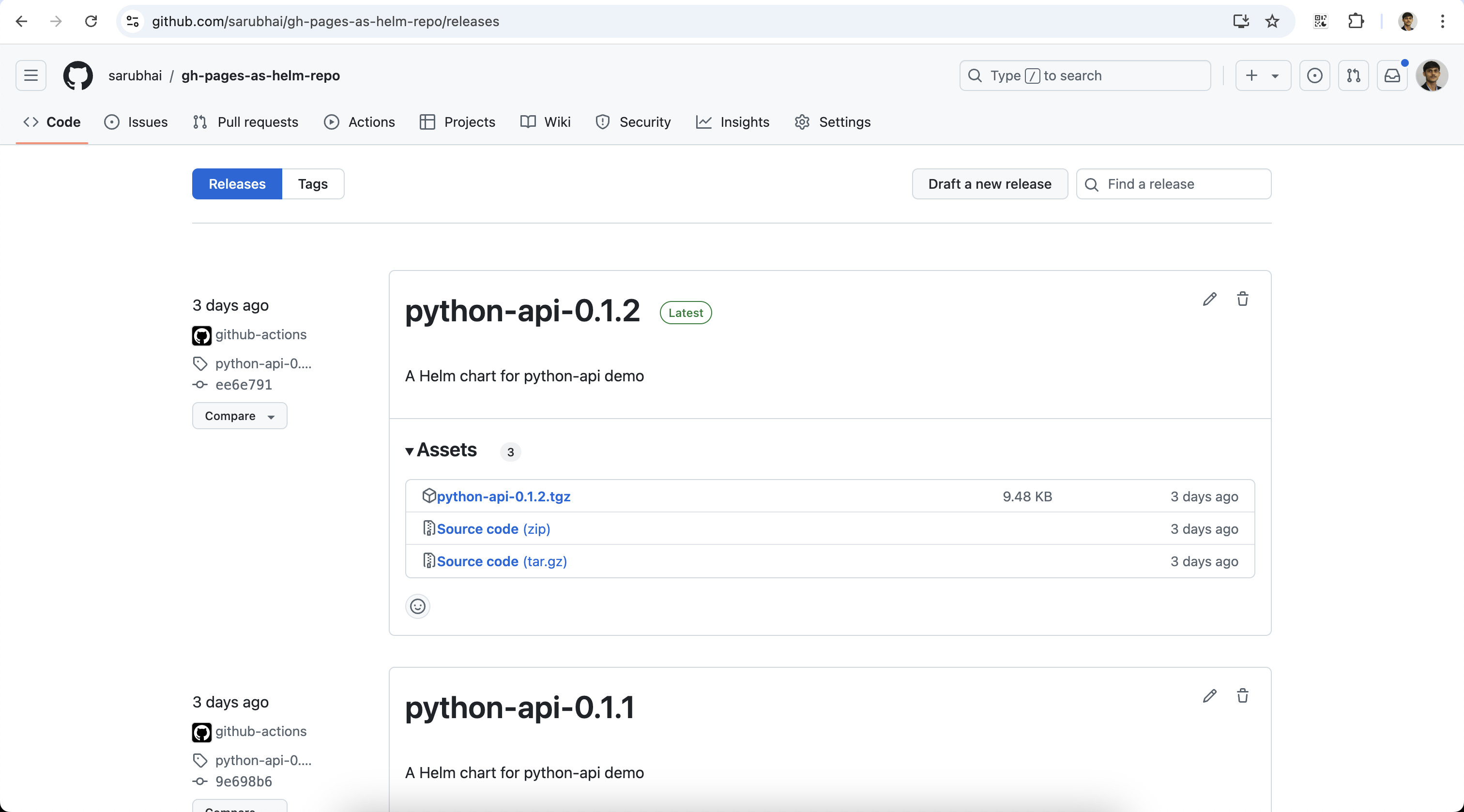 Helm Chart Releases<br>