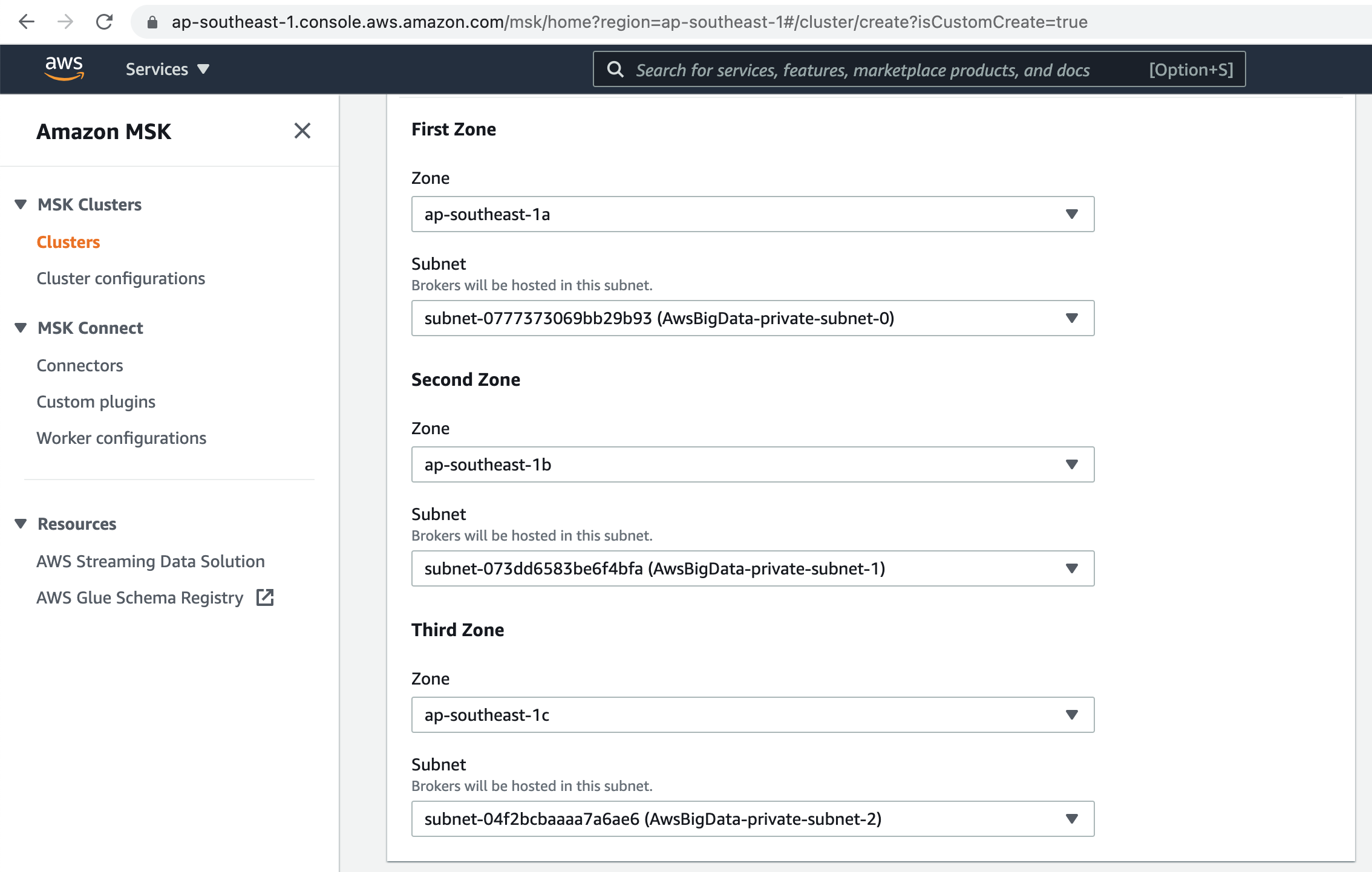 MSK Cluster Networking