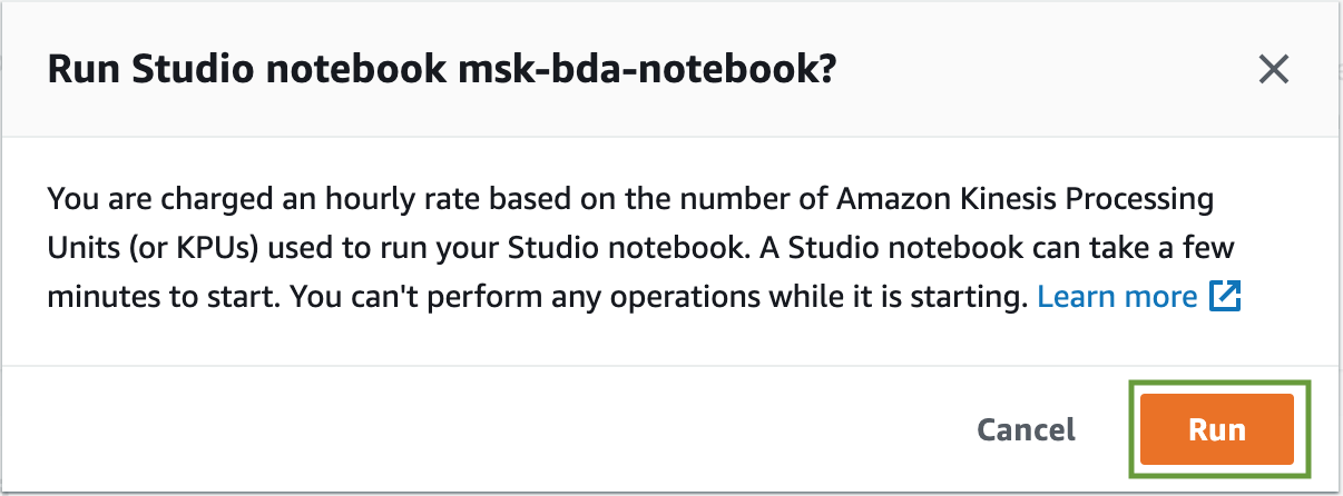 Run Studio Notebook