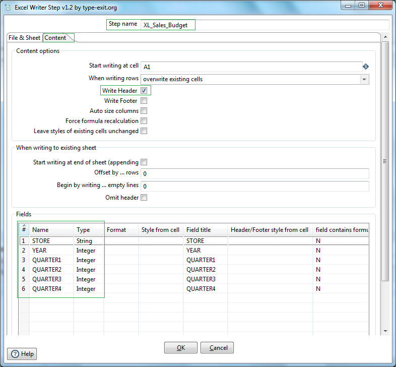 Excel Writer Content