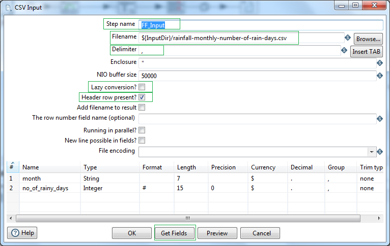 CSV Input