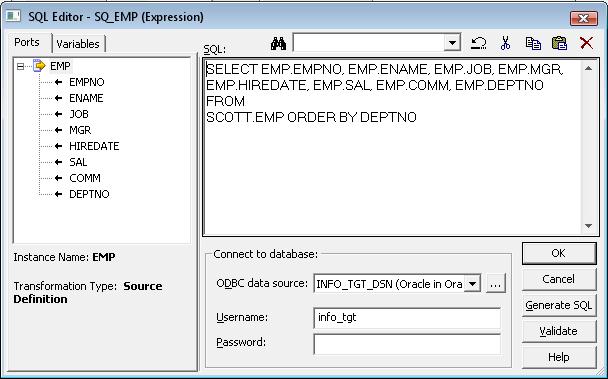 Source Qualifier SQL Query