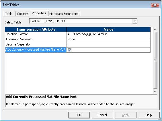 Add Currently Processed Flat File Name Port