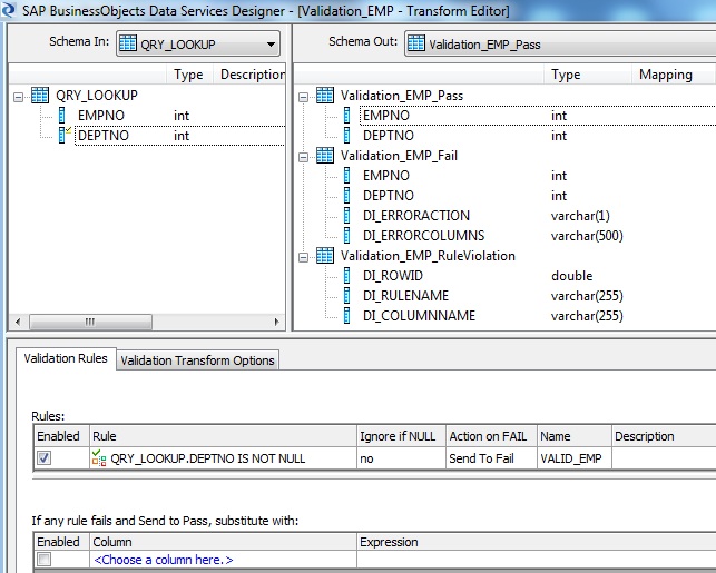 Validation Transform