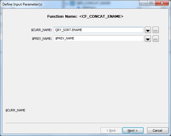 Function Input Parameters