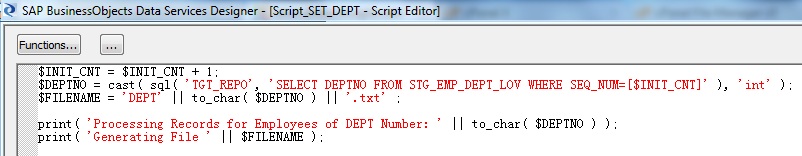 Script to set Department