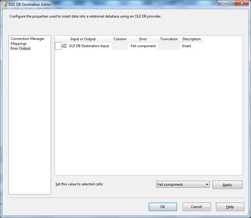 OLEDB Target- Error Output