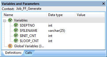 Data Services Variables