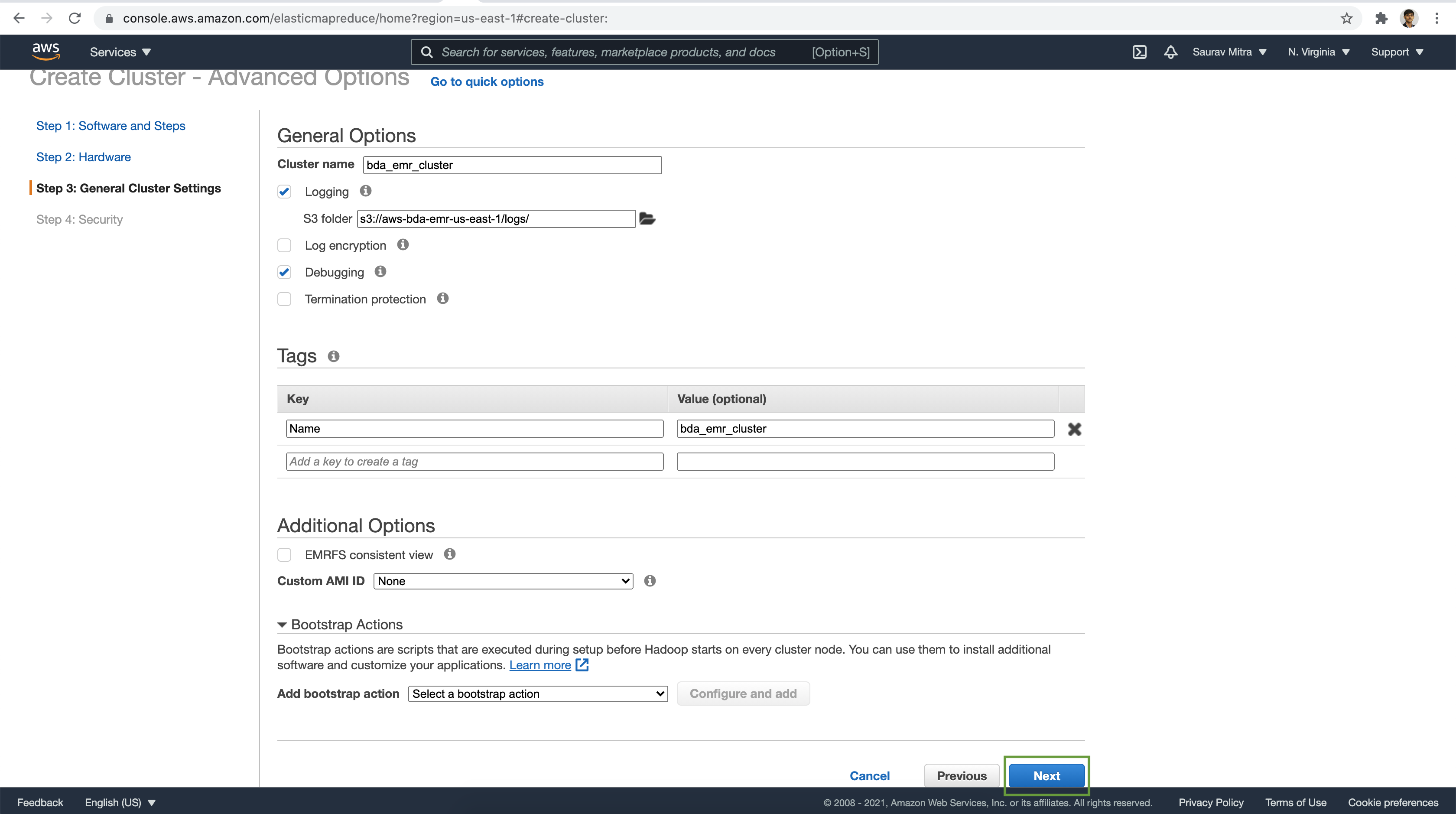 EMR Cluster Logging